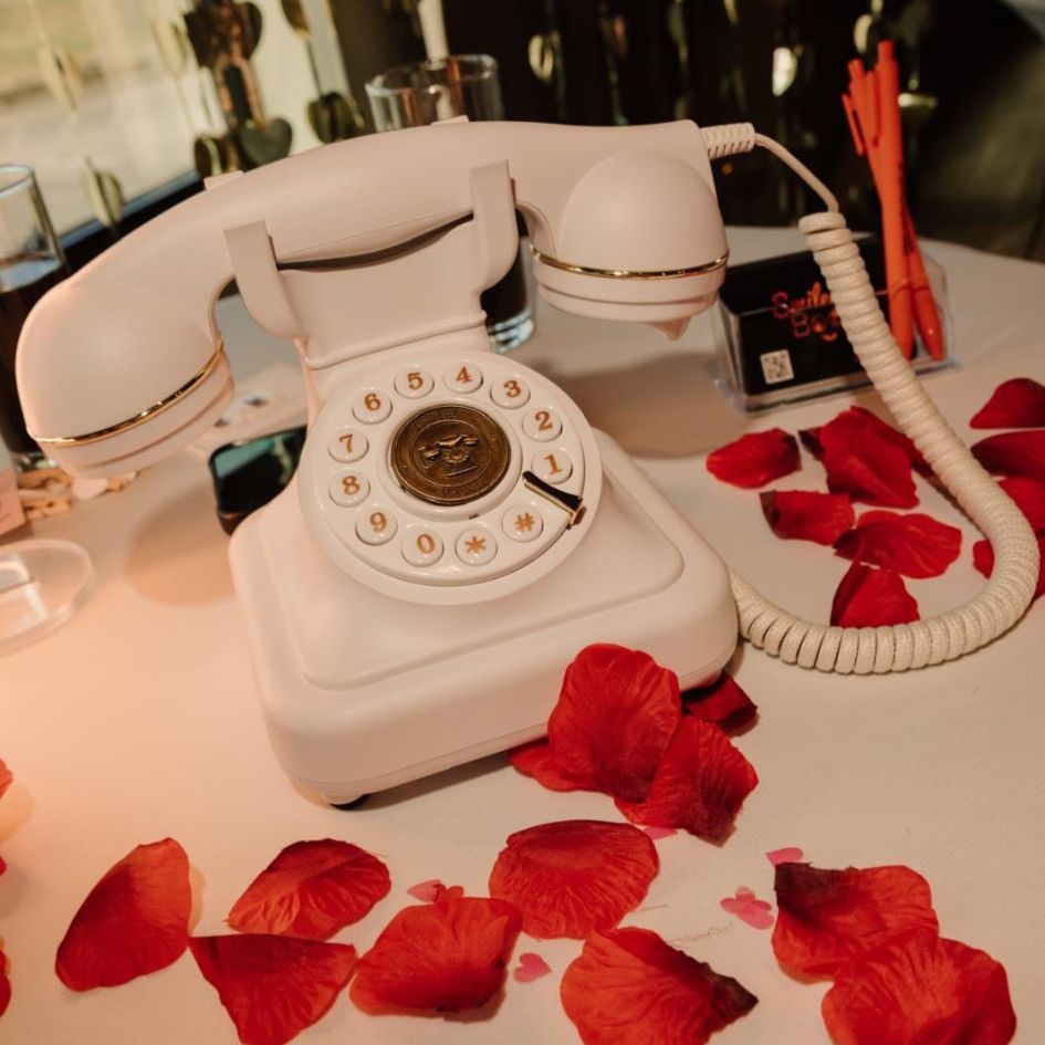 Audio guestbook met vintage telefoonhoorn