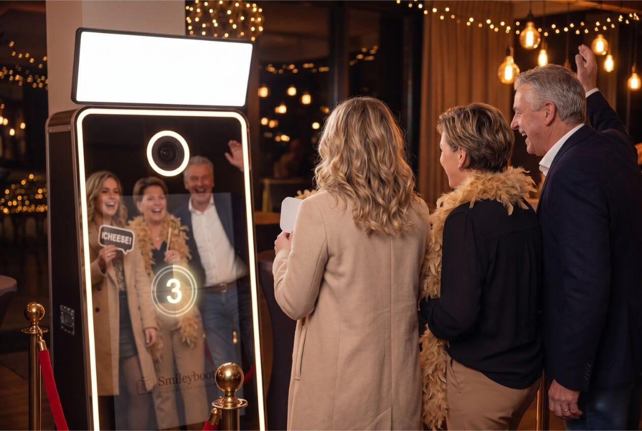 Mirrorbooth in actie op een feest